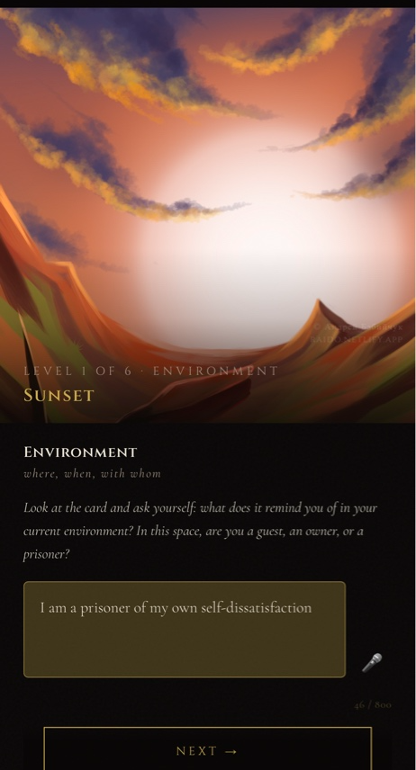 Raido environment card during a session
